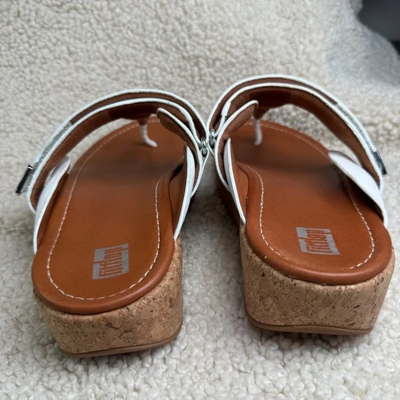 Fitflop Remi Adjustable Toe-Thongs Urban White Leather Size US 08 - Picture 5 of 15